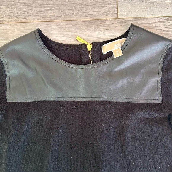 Michael Kors | Faux Leather Trim Sheath Dress - Picture 4 of 8